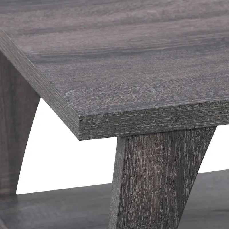 Dark Grey Hollywood Coffee Table with Storage Shelf - image 7