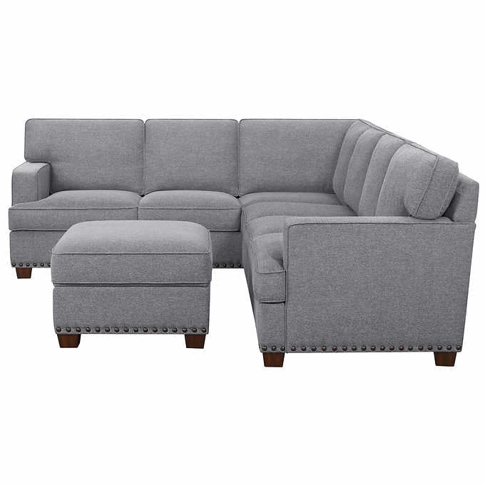 Thomasville Emilee Fabric Sectional with Storage Ottoman - image 3
