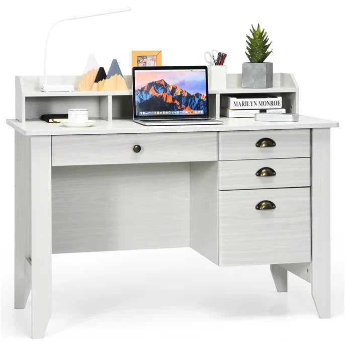 Giantex Computer Desk with 4 Storage Drawers & Hutch - image 4