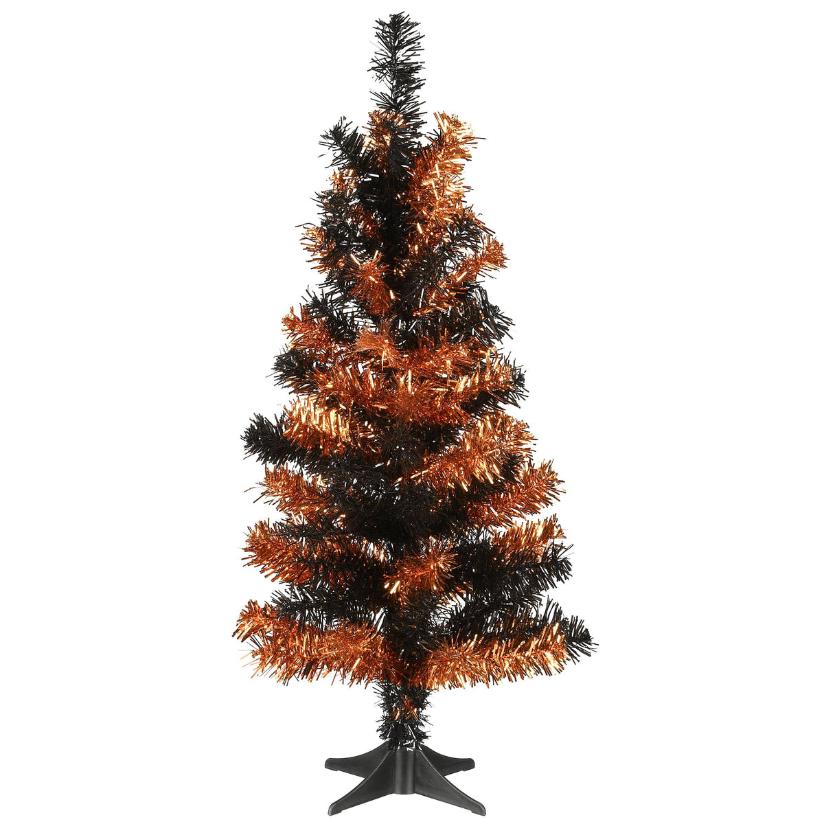 National Tree 2' Tinsel Tree-Black and Orange - image 1