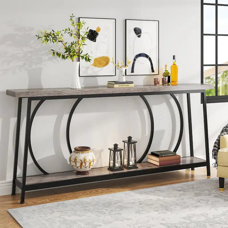 70.9-Inch Extra Long Narrow Console Table with Storage for Sofa or Couch - image 5