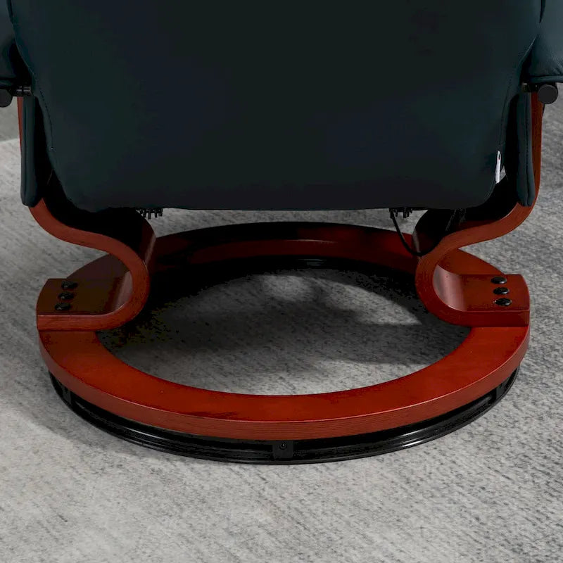 HomCom Faux Leather Adjustable Manual Swivel Base Recliner Chair with Comfortable and Relaxing Footrest - image 15