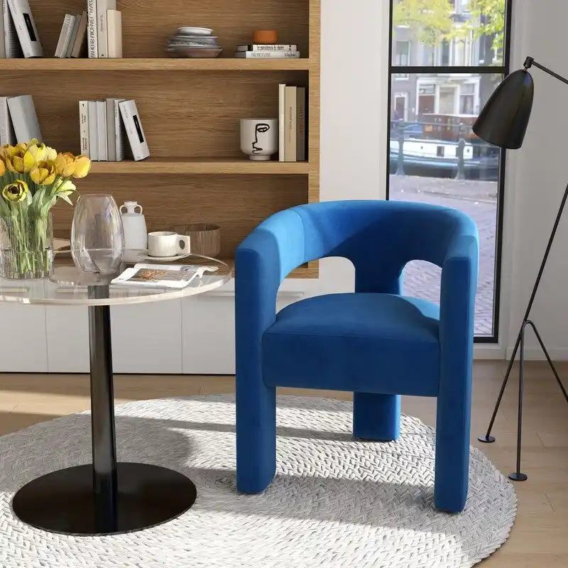 SEYNAR Contemporary Glam Velvet Dining Chair with Open-Back Design - image 7