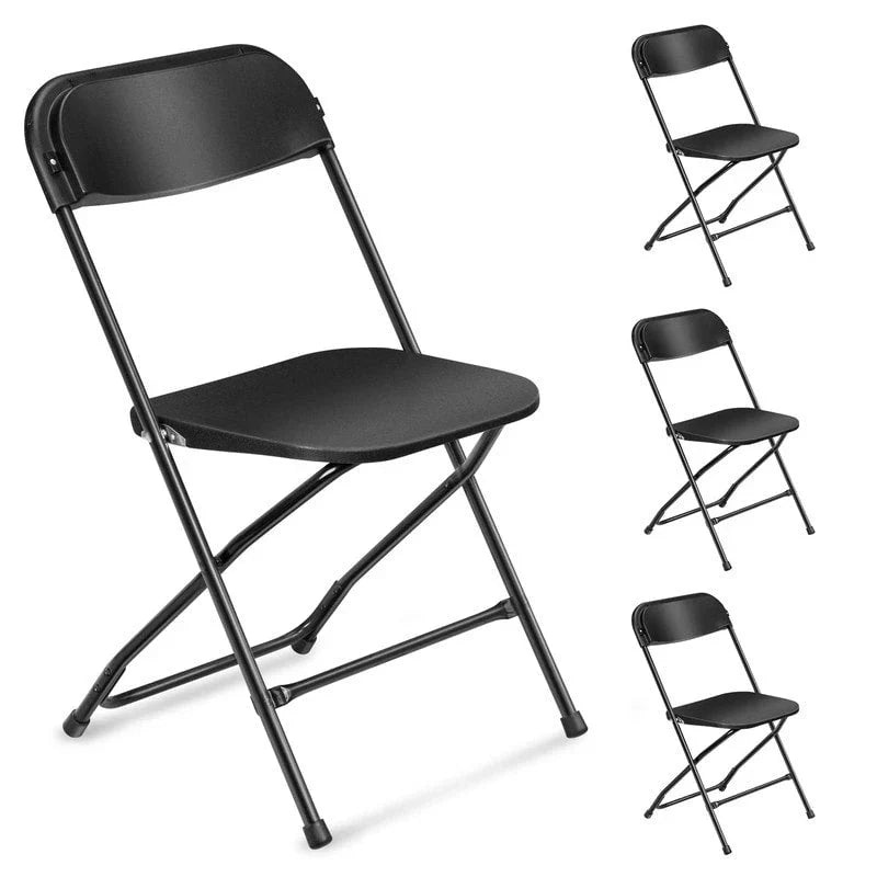 Set of 4 Portable Stackable Plastic Folding Chairs with Steel Frame for Indoor and Outdoor Events - image 3