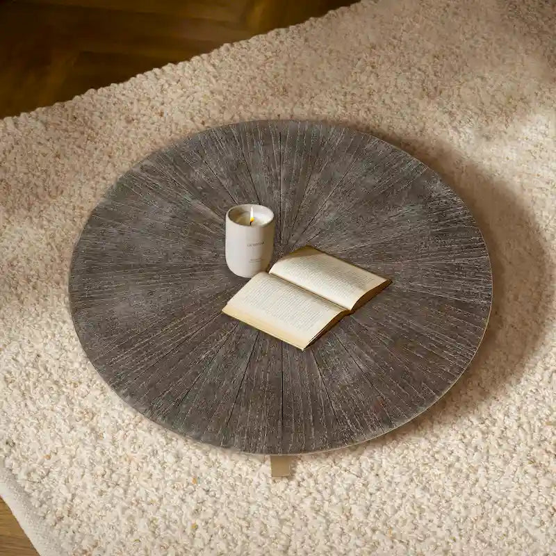 Two-Tier Round Coffee Table with Storage - image 29
