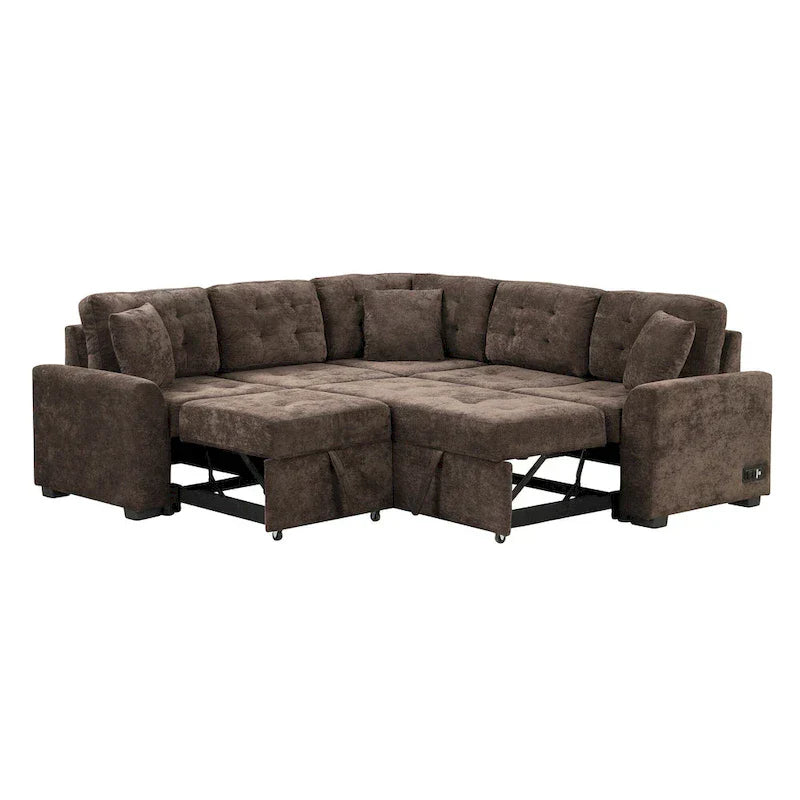 Roomfitters L-Shaped Pull-Out Sofa Bed with Wheels, USB Ports, and Power Outlets – Versatile Sleeper Sofa for Ultimate Living Room Comfort - image 15