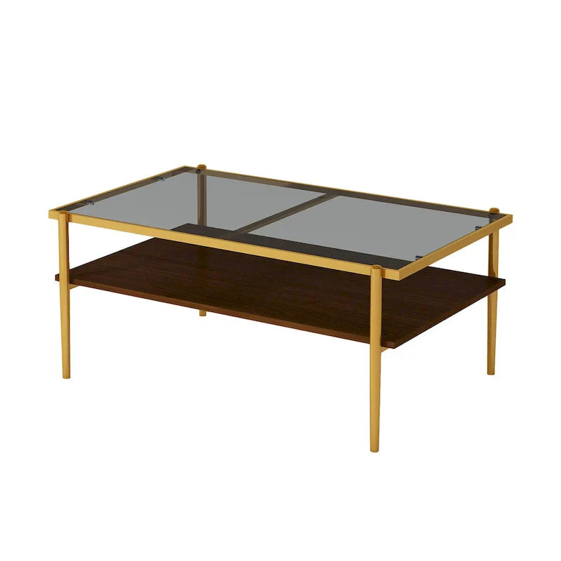 Modern Rectangular Coffee Table with Tempered Glass Surface for Living Room - image 17