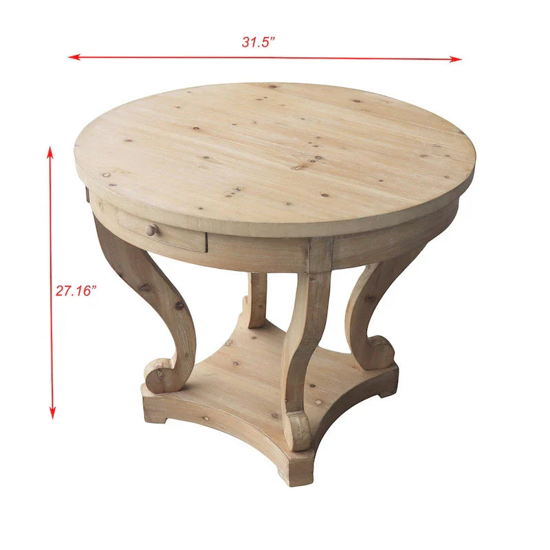 Small Round Dining Table with Curved Legs in Farmhouse Style - image 6