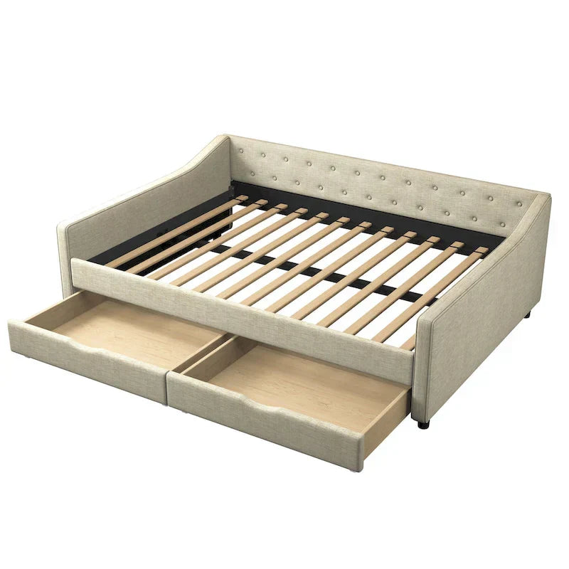 Christopher Knight Home Bennett Tufted Daybed Sofa with Storage Drawers and Stylish Curved Arms - image 39