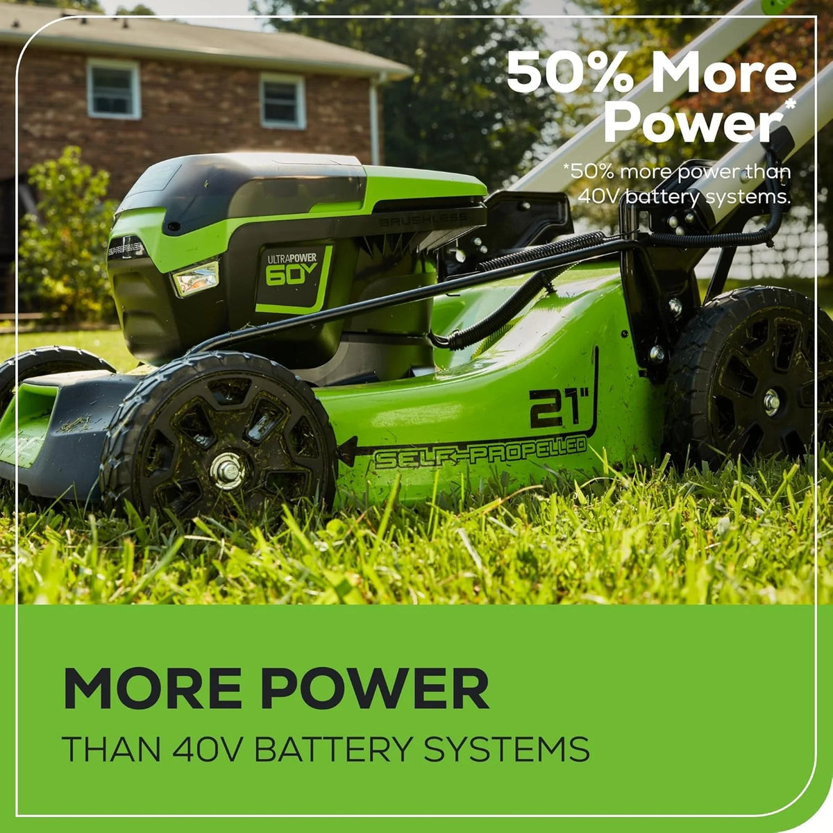 60V 21 Cordless (Self-Propelled) Lawn Mower , 2 x 4.0Ah Batteries and Dual Port Rapid Charger - image 6