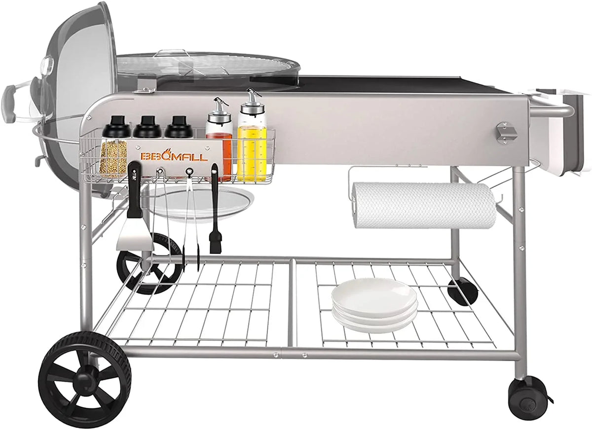 Grill Stand Cart for Weber Kettle 22" & 18" Charcoal Grills - Multifunctional Cooking Station - image 1
