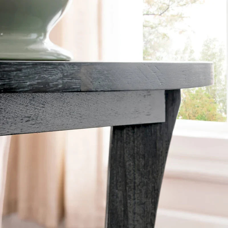 Round Side Table with Shelf and Solid Wood Construction - image 5