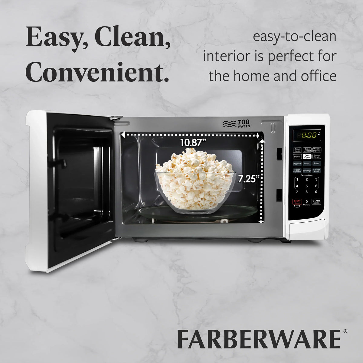 Farberware Countertop Microwave Oven with LED Lighting & Child Lock, 0.7 Cu Ft Black - image 13