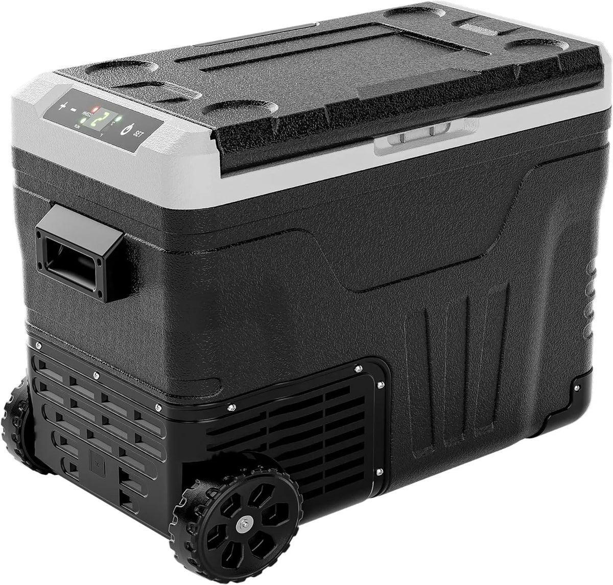 53QT Portable 12V Refrigerator Freezer, Dual Zone Electric Cooler with Wheels, 12V/24V DC & 110-240V AC for Travel, Truck, Boat, Camping - image 11
