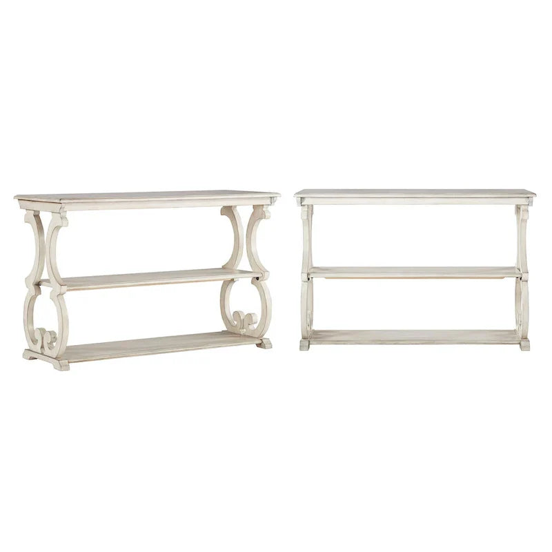Scroll Design Sofa Table with 2-Tier Shelves - image 2
