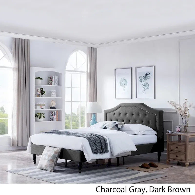 Christopher Knight Home Elinor Queen Upholstered Platform Bed - image 22