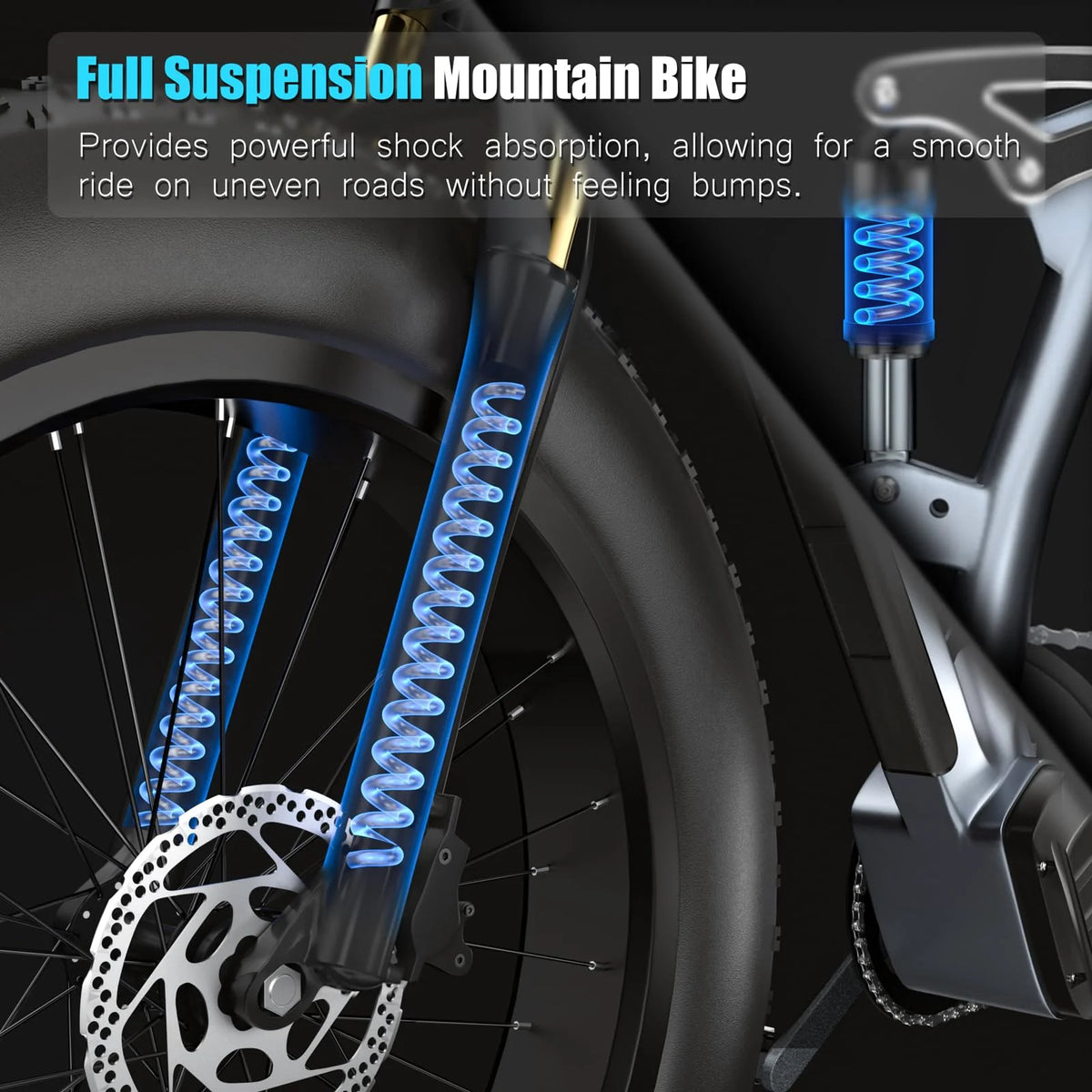 Electric Bike for Adults 26'', 1000W E - Mountain Bike 48V 30/20ah UL2849 Removable Battery, Fat Tire Ebike up to - image 13
