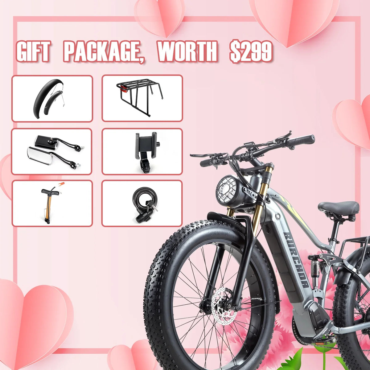 Electric Bike for Adults 26'', 1000W E - Mountain Bike 48V 30/20ah UL2849 Removable Battery, Fat Tire Ebike up to - image 15
