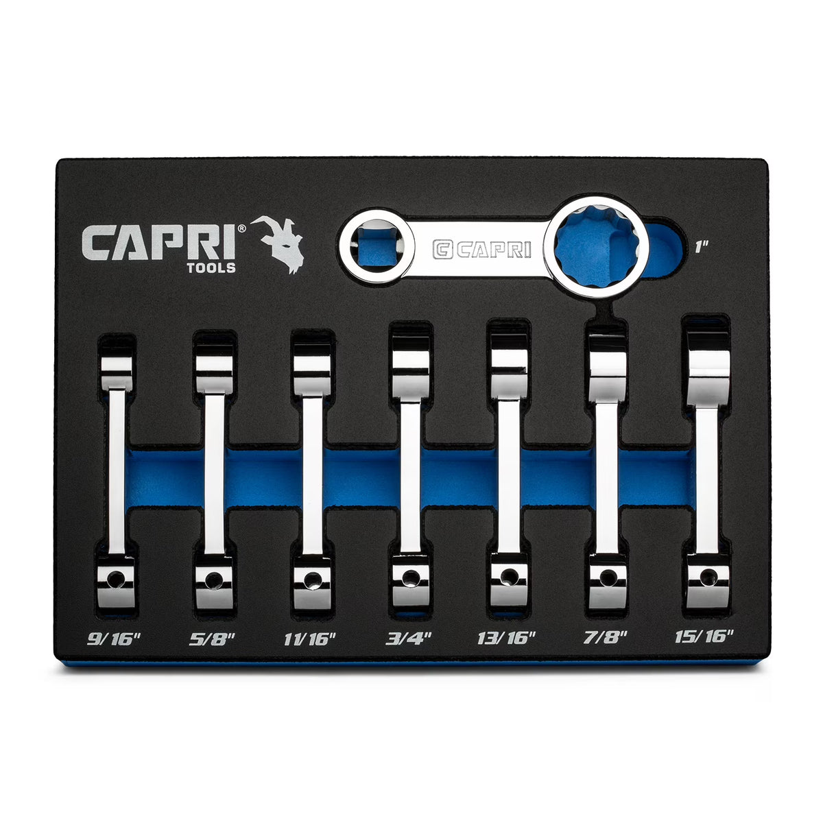 Capri Tools 1/2 in. Drive Torque Adapter Set, 12-Point Box End, 9/16 to 1 in., SAE, 8-Piece with Mechanic's Tray - image 1