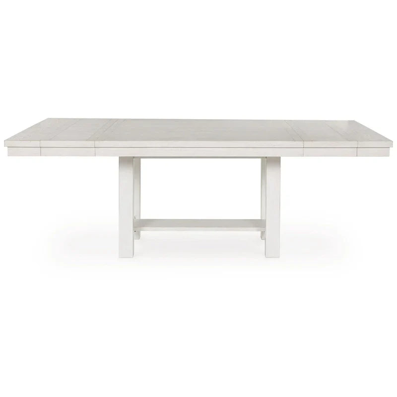 Fleur White Wood Dining Table with 2 Extendable Leaves, Adjustable from 62 to 86 Inches - image 3