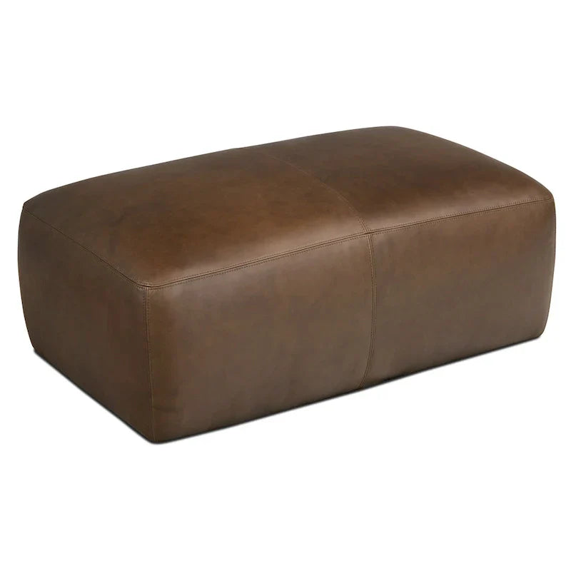 Poly & Bark Denver Leather Ottoman - Authentic Full Grain Italian Leather - image 21