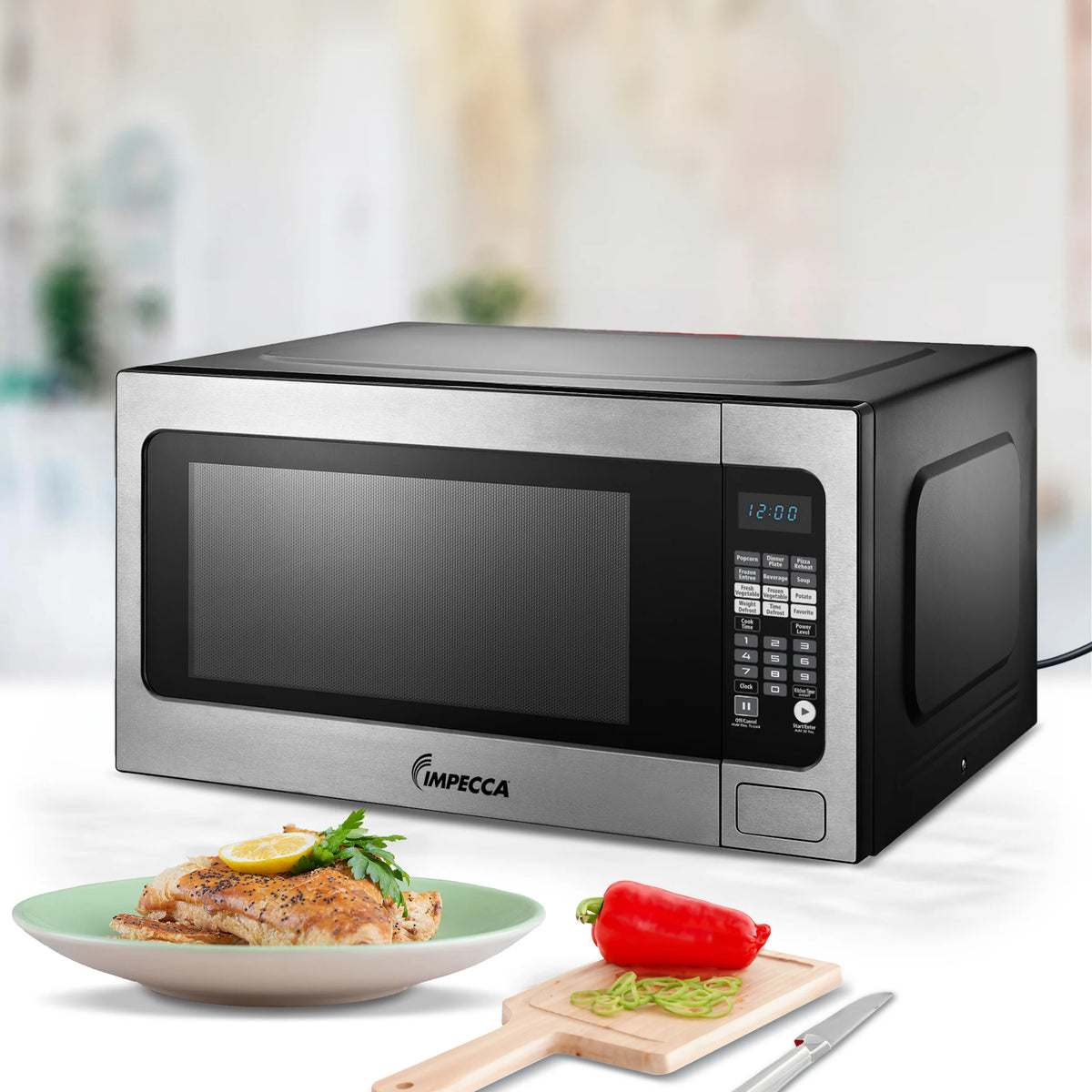 Impecca 2.2 Cubic Foot Microwave, Stainless Steel, 1200 Watts - image 3