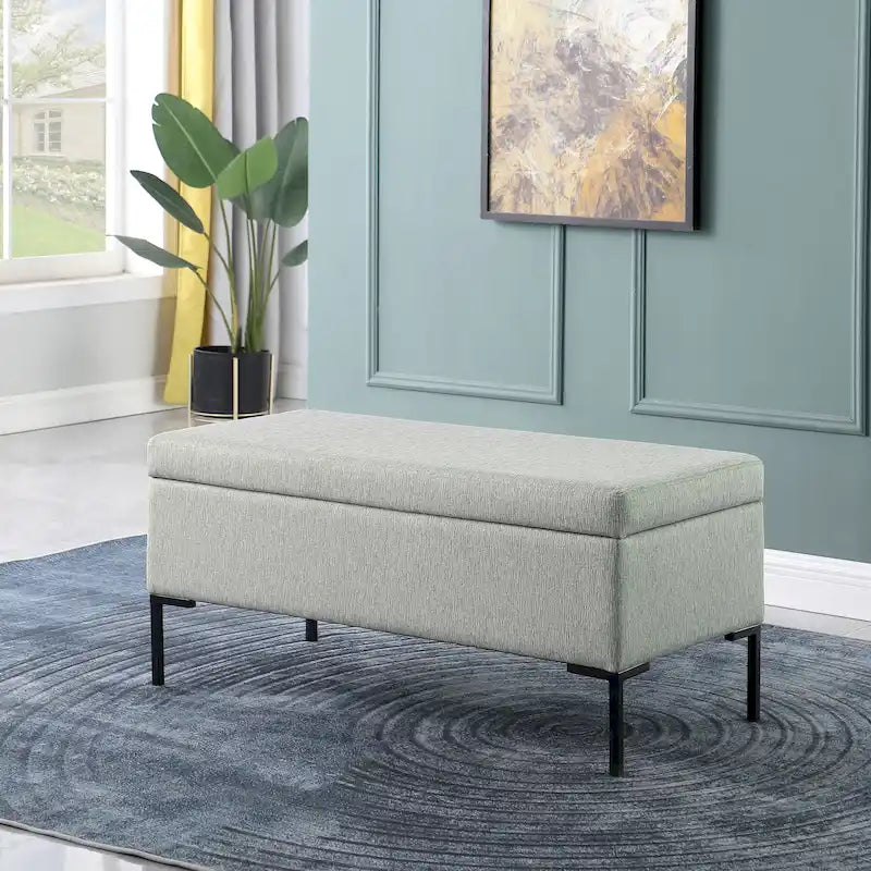 HomePop Metal-Leg Storage Bench - image 2