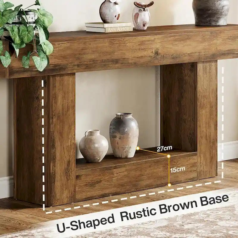 Rustic 2-Tier Entryway Table for Living Room, Hallway, and Foyer - image 32