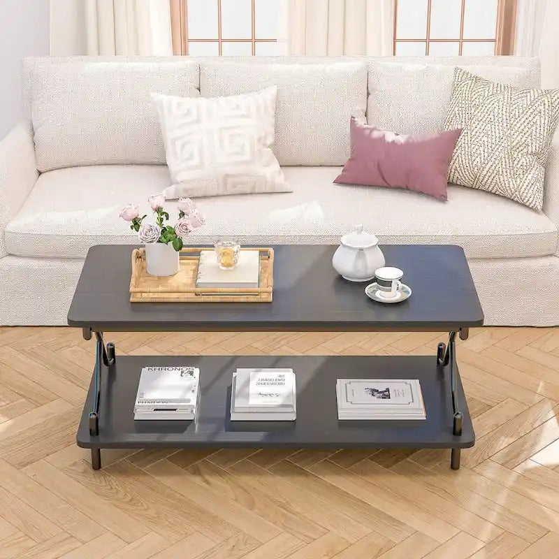 Javlergo Contemporary 3-Piece Living Room Coffee Table Set: Includes Wood Coffee Table and Two End Tables - image 5