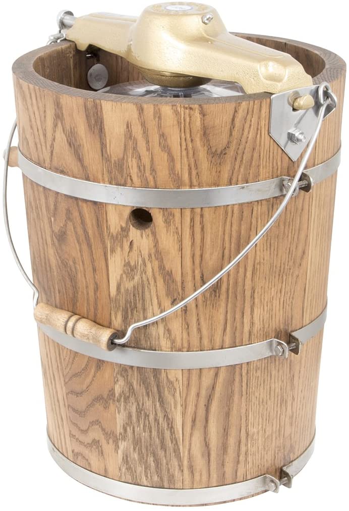 6 qt Ice Cream Maker – Classic Wooden Tub – Hand Crank - image 2