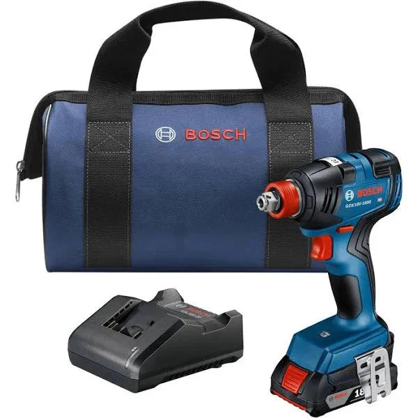 Bosch GDX18V-1800B12 18V EC Brushless 1/4 in. and 1/2 in. Two-in-One Bit/Socket Impact Driver Kit with 2.0 Ah Slimpack Battery - image 1