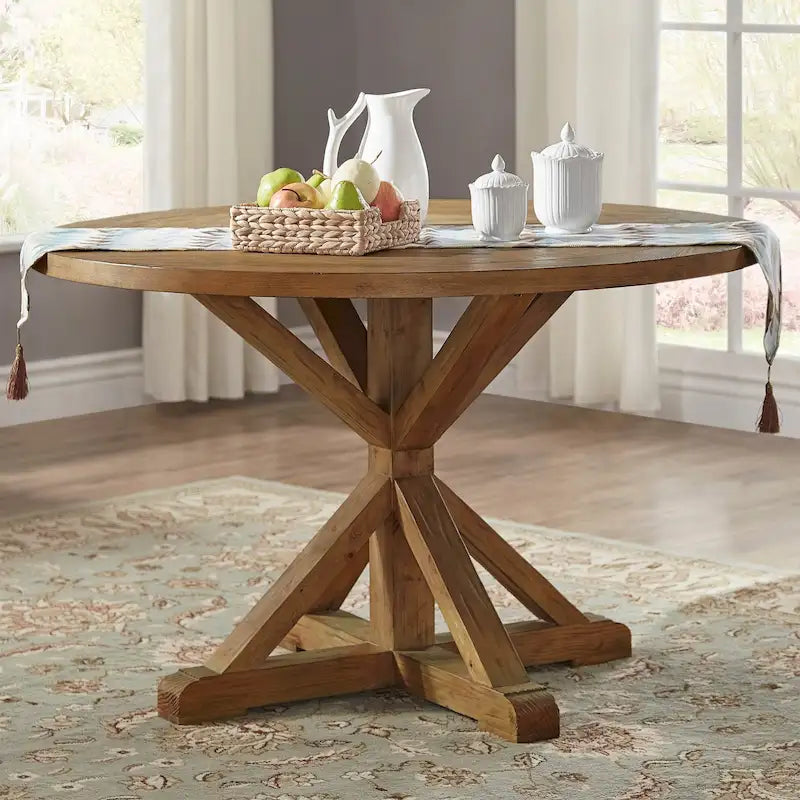 iNSPIRE Q Artisan Benchwright X-Base 48-Inch Round Dining Set - image 2