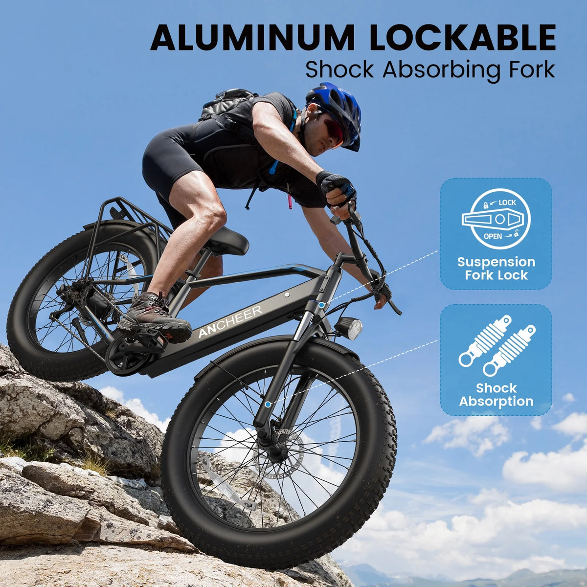 ANCHEER Electric Bike for Adults Peak 1000W Electric Bicycle 48V 15AH Battery Electric Bike 26" x 4.0" Fat Tire - image 27