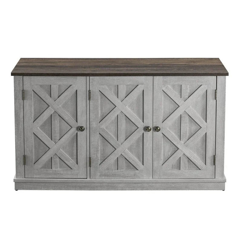 48-Inch Rustic Wood Buffet Cabinet with 3 Doors - Generous Storage Space - image 9