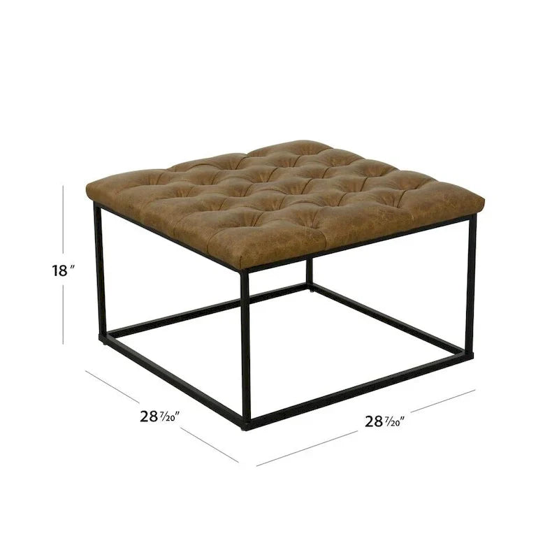 HomePop Draper Square Upholstered Cocktail Ottoman with Button-Tufted Top - image 7