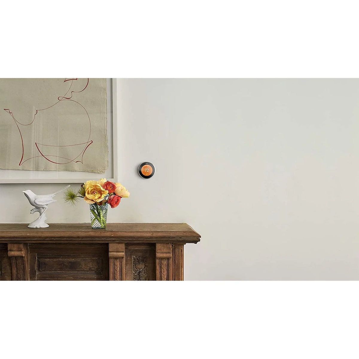 Google Nest Learning Smart Thermostat - 3rd Generation - Stainless Steel T3007ES Bundle with Deco Essentials Wall Mount Plate Cover + Screen Protector Kit for Google Nest Thermostat - image 2