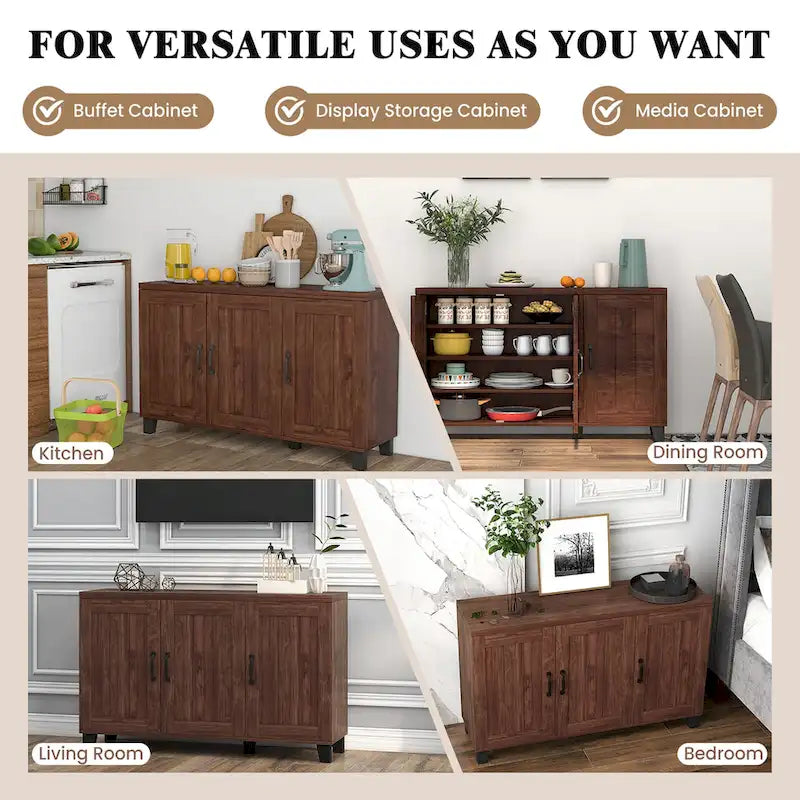 Costway 3-Door Storage Sideboard Buffet Cabinet Console - image 6