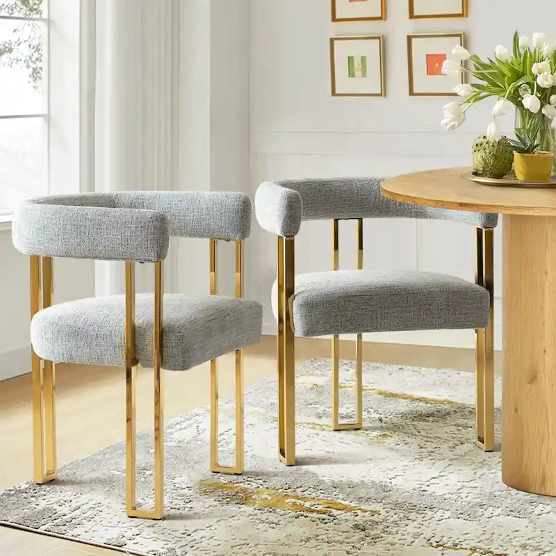 Set of 2 Chenille Upholstered Armchairs - image 6