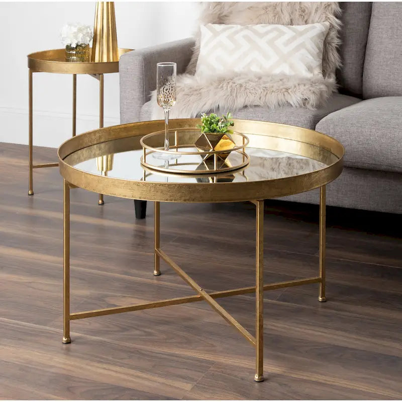 Kate and Laurel Celia 28.25-Inch Round Metal Coffee Table - image 7