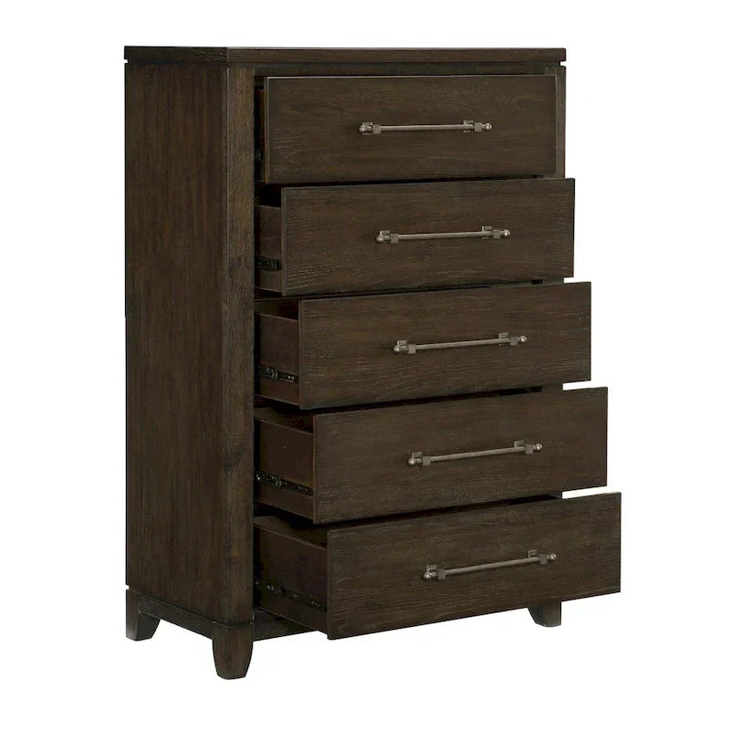 Contemporary Dark Brown 3-Piece Bedroom Set: Bed, Nightstand, and Chest - image 3