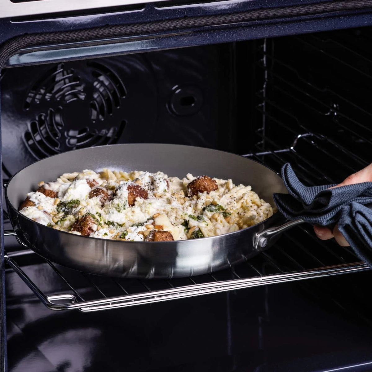 GreenPan Chatham Tri-Ply Stainless Steel Healthy Ceramic Nonstick Induction Suitable, 2 Piece Frypan Set, 8" and 10", Silver - image 5