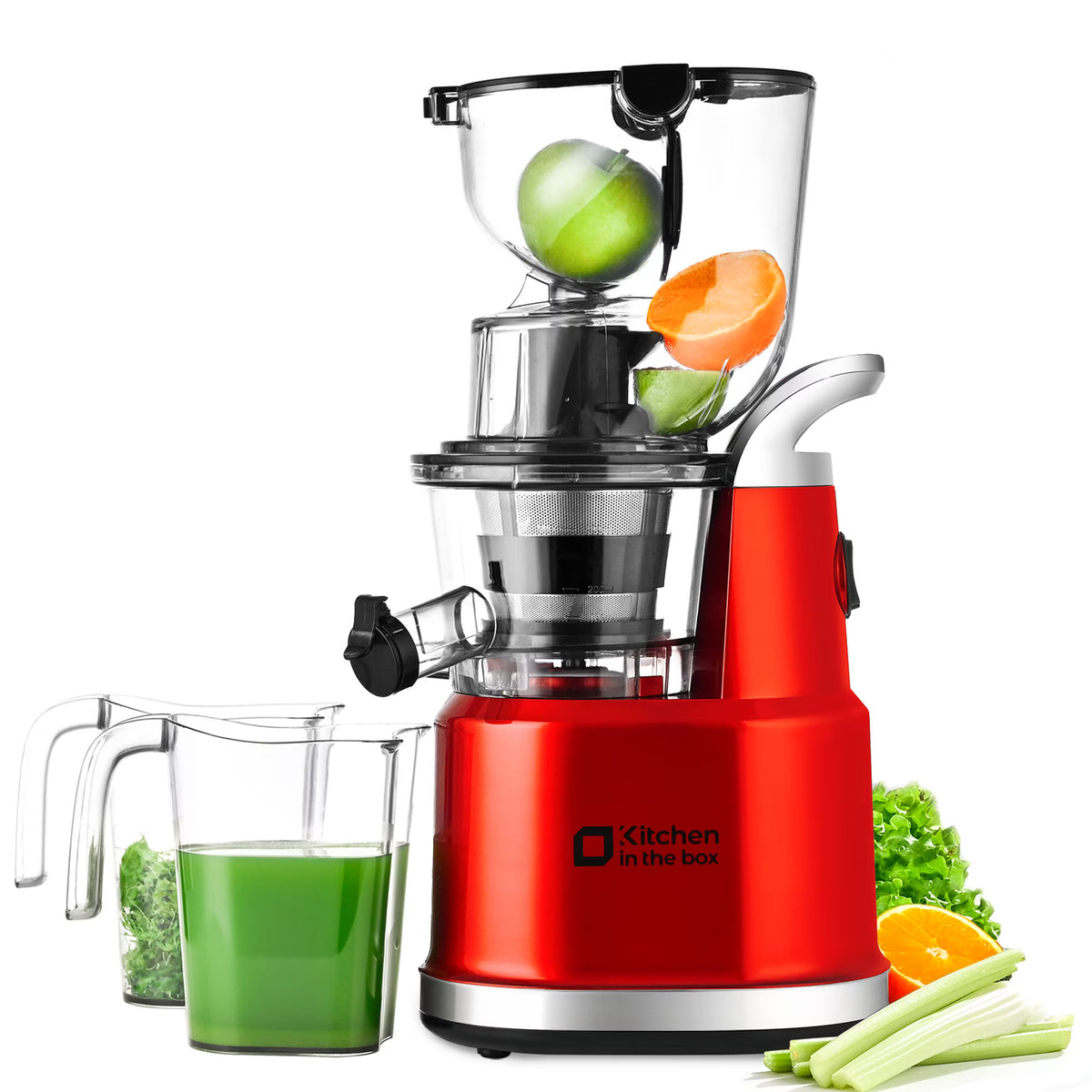 Kitchen in the Box Cold Press Juicer Machines With 3.26" Wide Feed Chute, Slow Masticating Juicer Machine for Whole Fruits and Vegetables, BPA-Free - image 3