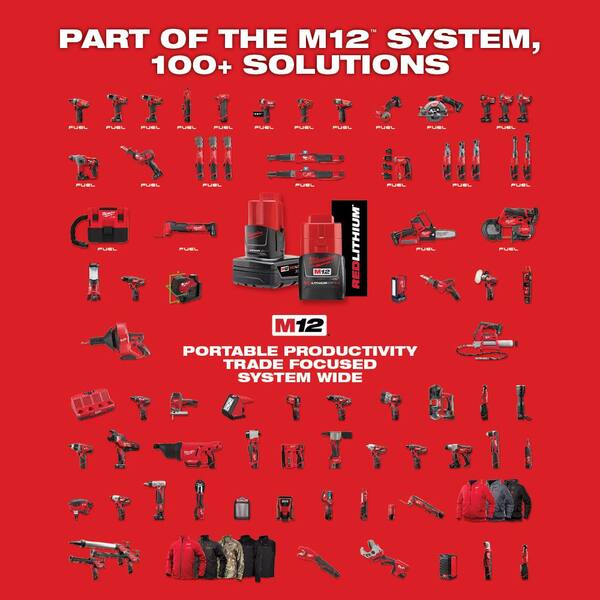 M12 FUEL 12V Lithium-Ion High Speed 3/8 in. Ratchet w/ (1) 1/4 in. Right Angle and (1) 1/4 in. Straight Die Grinder - image 14
