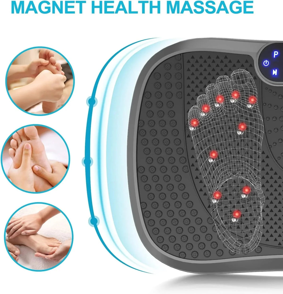 Vibration Plate Fitness Platform Exercise Machine Vibrating Lymphatic Drainage Shaking Full Body Shaker Workout Vibrate Stand Shake Board Sport Gym for Weight Loss Fat Burner for Women Men - image 10