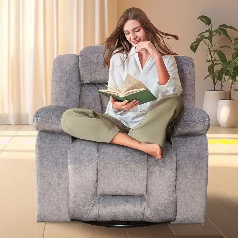 Upholstered Recliner with Rocking and Swiveling Features - image 32