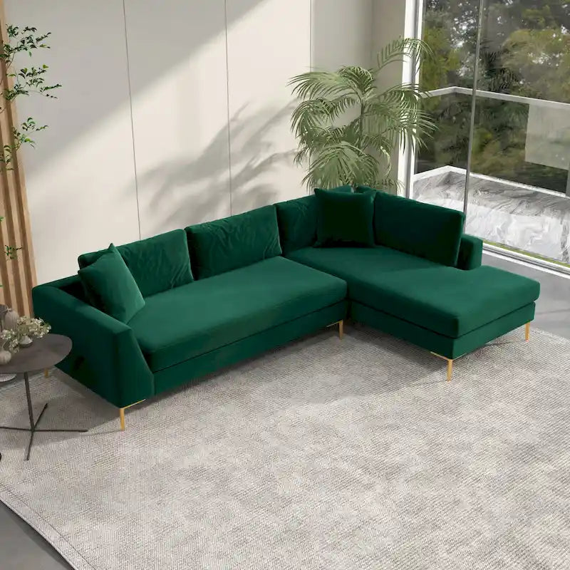 Mae Velvet Corner Sectional Sofa in Mid-Century Modern Style - image 24