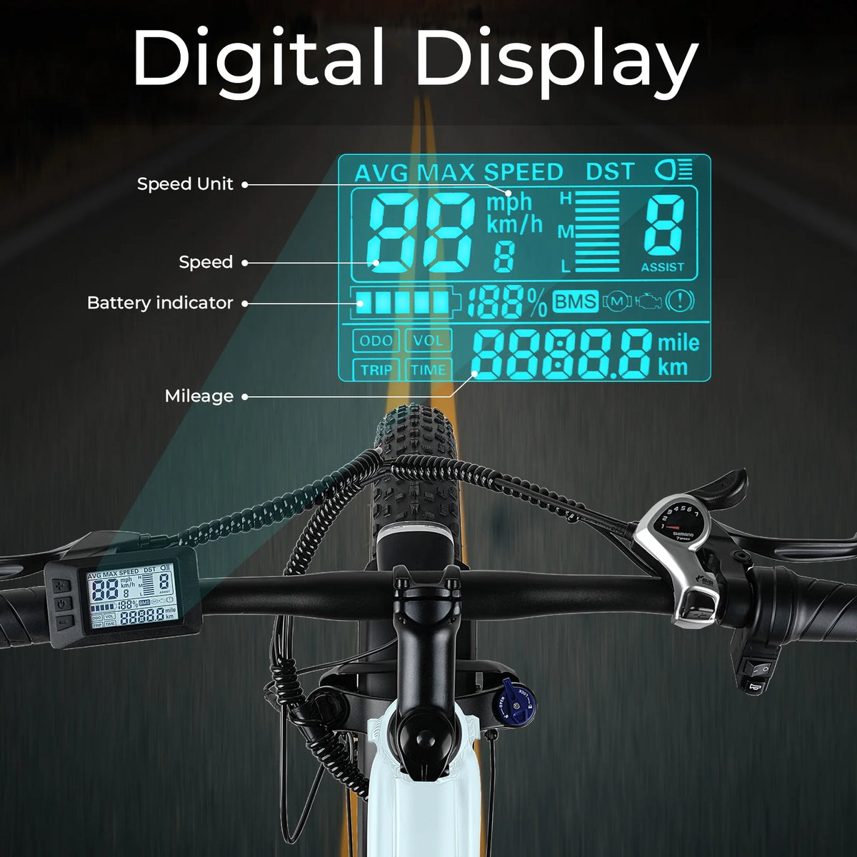 ANCHEER Electric Bike for Adults Peak 1000W Electric Bicycle 48V 15AH Battery Electric Bike 26" x 4.0" Fat Tire - image 2