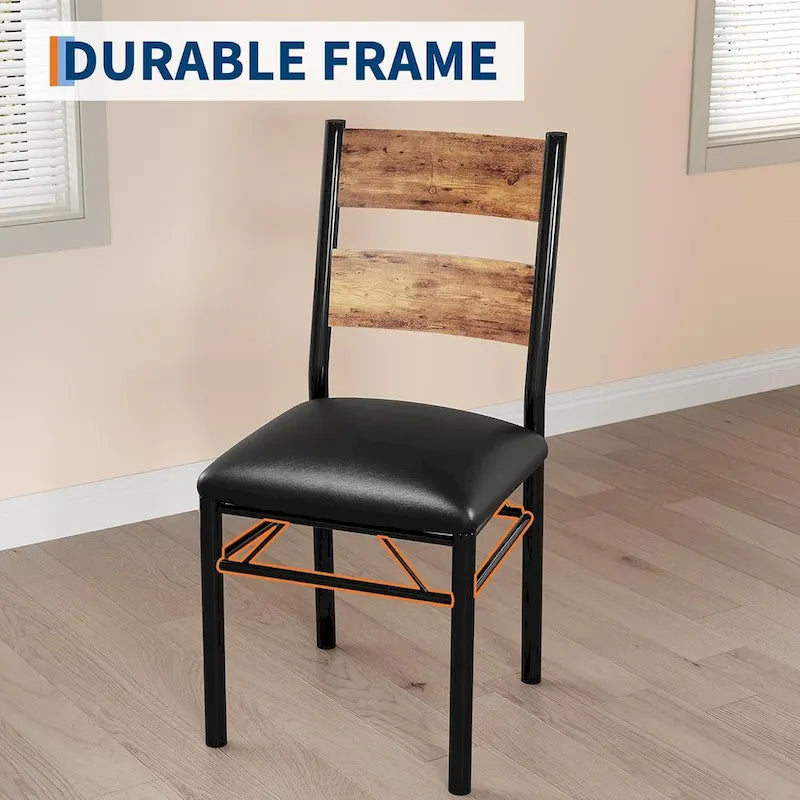 5-Piece Dining Table Set for 4 – Space-Saving Kitchen Set with Upholstered Chairs - image 17