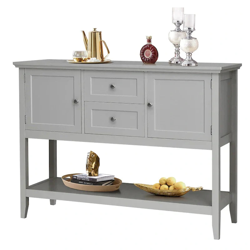 Modern Wooden Sideboard Buffet Cabinet with Drawers & Open Shelf - image 2