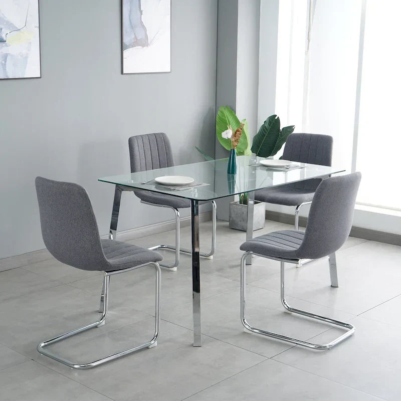 4-Piece Modern Dining Chair Set with Metal Legs - image 19